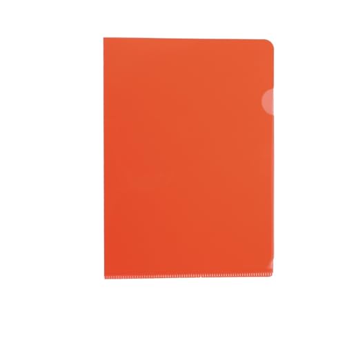 12/24 Stück A5-Ordner, Größe L, Kunststoff-Projekttaschen, Aktenordner, transparente Papier-Dokumentenhülle fürs Büro, mehrfarbig(Red 12Pcs) von PGVXEM
