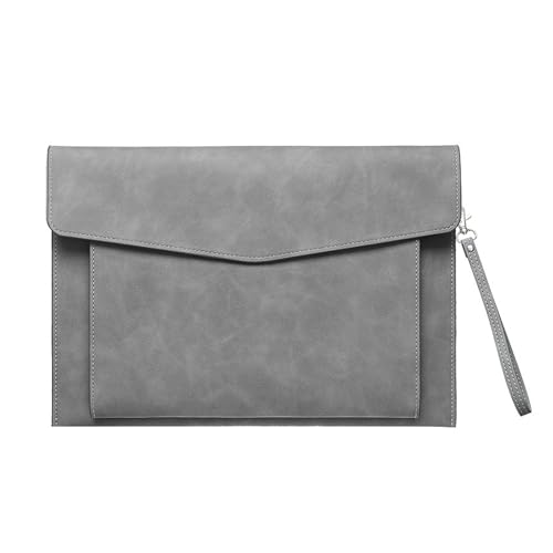 1PC Lederdokument A4-10 Umschlagdatei PU Großraumdatei Business School und Bürodokumentenbedarf(Hand grey bag) von PGVXEM