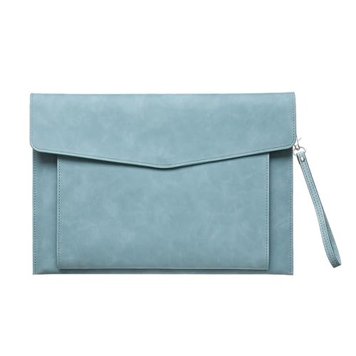 1PC Lederdokument A4-10 Umschlagdatei PU Großraumdatei Business School und Bürodokumentenbedarf(Hand light blue bag) von PGVXEM