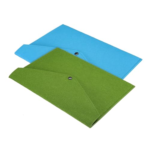 2 Stück Einfache A4-Dokumententasche mit großer Kapazität aus Filz, Aktentasche for Geschäftsakten, Aktenordner, Ablageprodukte, Aufbewahrungstasche, Organizer(2Pcs Blue Green) von PGVXEM