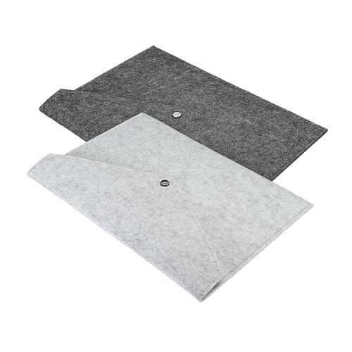 2 Stück Einfache A4-Dokumententasche mit großer Kapazität aus Filz, Aktentasche for Geschäftsakten, Aktenordner, Ablageprodukte, Aufbewahrungstasche, Organizer(2Pcs Gray Dark Gray) von PGVXEM
