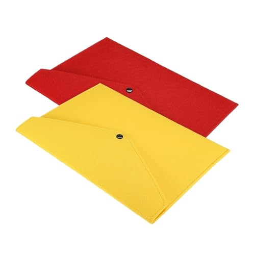 2 Stück Einfache A4-Dokumententasche mit großer Kapazität aus Filz, Aktentasche for Geschäftsakten, Aktenordner, Ablageprodukte, Aufbewahrungstasche, Organizer(2Pcs Red Yellow) von PGVXEM