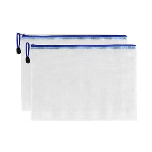 5 teile/los Gridding Zipper Tasche Klar PVC A4 Binder Taschen Dokument Stift Einreichung Produkte Ordner for Büro & Schule(2PCS White) von PGVXEM