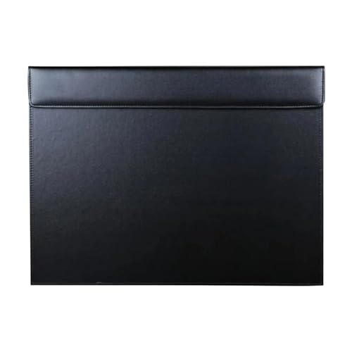 A3-Datei Papier Klemmbrett 18x14 '' Zeichen- und Schreibtafel Große Schreibtischunterlage PU-Leder Desktop-Matte for Bürobedarf Klemmen(Black) von PGVXEM