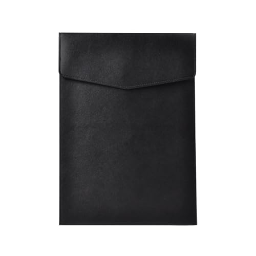 A4-05 Aktenordner aus Leder, einfache Dokumententasche mit großer Kapazität, Aktentasche for Daten, Verträge, Rechnungen, Aktentasche for Büropapiere(Black) von PGVXEM