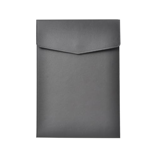 A4-05 Aktenordner aus Leder, einfache Dokumententasche mit großer Kapazität, Aktentasche for Daten, Verträge, Rechnungen, Aktentasche for Büropapiere(Grey) von PGVXEM