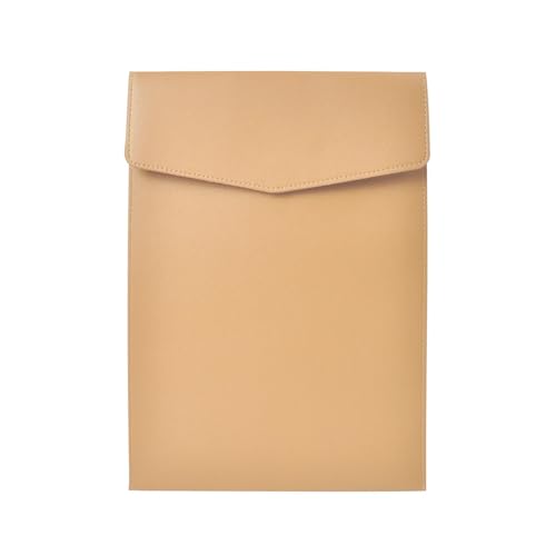 A4-05 Aktenordner aus Leder, einfache Dokumententasche mit großer Kapazität, Aktentasche for Daten, Verträge, Rechnungen, Aktentasche for Büropapiere(Light brown) von PGVXEM