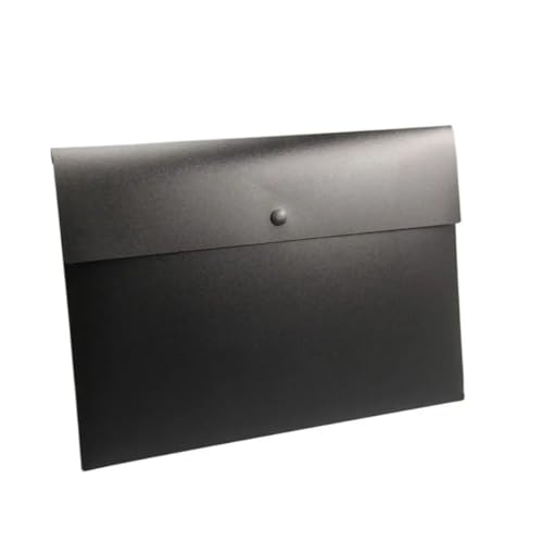 A4 A5 Aktenordner Taschen Jacke Kunststoffumschlag Flacher Dokumenten-Organizer mit Druckknopfverschluss(Black-23X17CM) von PGVXEM