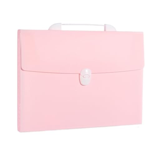 A4-Akkordeonmappe mit mehreren Fächern – erweiterbarer Dokumenten-Organizer for Studenten, for Prüfungen, Arbeiten und Notizen(Pink) von PGVXEM