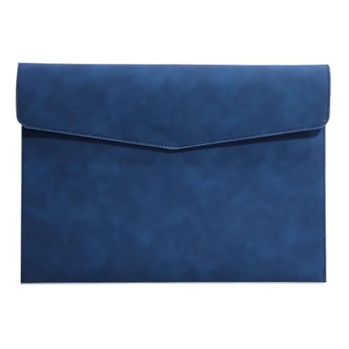 A4-Aktenordner aus Leder, einfache Dokumententasche mit großer Kapazität, Aktentasche, Daten, Vertragsrechnung, Aktentasche, Büropapier-Organizer(Blue) von PGVXEM