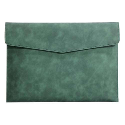 A4-Aktenordner aus Leder, einfache Dokumententasche mit großer Kapazität, Aktentasche, Daten, Vertragsrechnung, Aktentasche, Büropapier-Organizer(Green) von PGVXEM