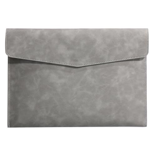 A4-Aktenordner aus Leder, einfache Dokumententasche mit großer Kapazität, Aktentasche, Daten, Vertragsrechnung, Aktentasche, Büropapier-Organizer(Grey) von PGVXEM