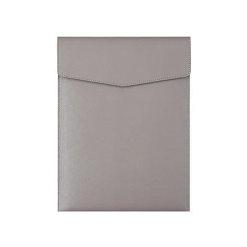 A4-Aktenordner aus Leder, große Kapazität, einfache Dokumententasche, Aktentasche for Geschäftsbüro, Papier-Organizer, Rechnung(Grey) von PGVXEM