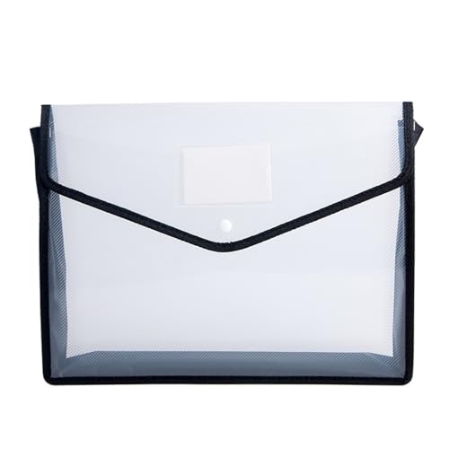 A4-Datei-Aufbewahrungstaschen Ordner Transparente Aufbewahrungs- und Organisationstaschen mit Etiketten(Black) von PGVXEM