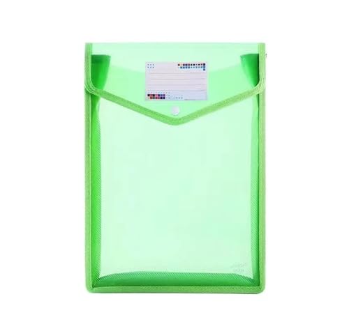 A4-Dateiordner aus Kunststoff, Umschlag, Fächermappe, Organizer, Dokumentenordner mit Druckknopfverschluss und Tasche(A4-Green) von PGVXEM
