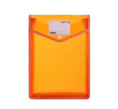 A4-Dateiordner aus Kunststoff, Umschlag, Fächermappe, Organizer, Dokumentenordner mit Druckknopfverschluss und Tasche(A4-Orange) von PGVXEM