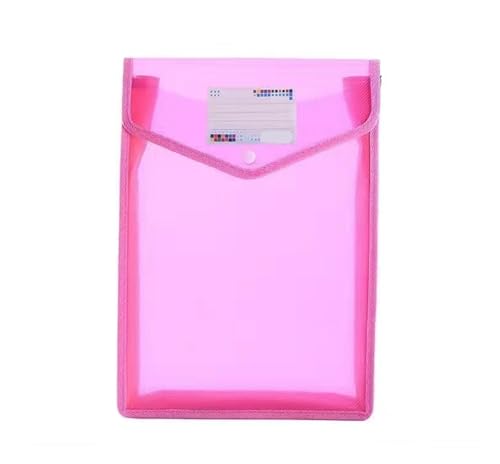 A4-Dateiordner aus Kunststoff, Umschlag, Fächermappe, Organizer, Dokumentenordner mit Druckknopfverschluss und Tasche(A4-Pink) von PGVXEM