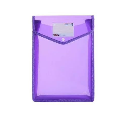 A4-Dateiordner aus Kunststoff, Umschlag, Fächermappe, Organizer, Dokumentenordner mit Druckknopfverschluss und Tasche(A4-Purple) von PGVXEM