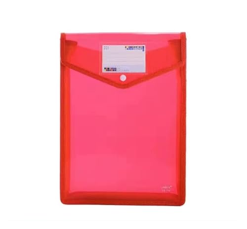 A4-Dateiordner aus Kunststoff, Umschlag, Fächermappe, Organizer, Dokumentenordner mit Druckknopfverschluss und Tasche(A4-Red) von PGVXEM