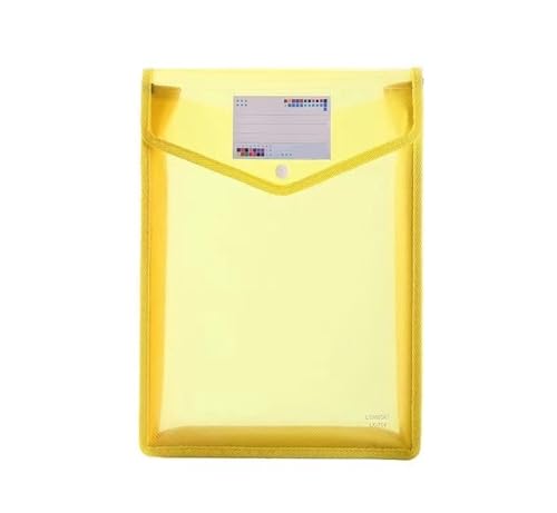 A4-Dateiordner aus Kunststoff, Umschlag, Fächermappe, Organizer, Dokumentenordner mit Druckknopfverschluss und Tasche(A4-Yellow) von PGVXEM