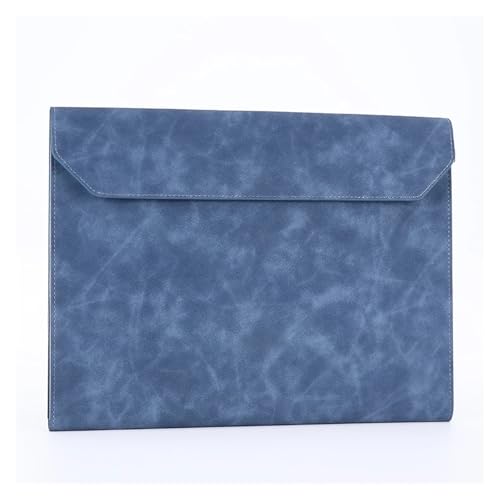 A4-Dokumentenmappe aus Leder for Geschäftsdateien, Handtasche, Aktentasche, tragbares Büro, Papierportfolio, Organizer, Schulbuch-Aufbewahrungstasche(Blue) von PGVXEM