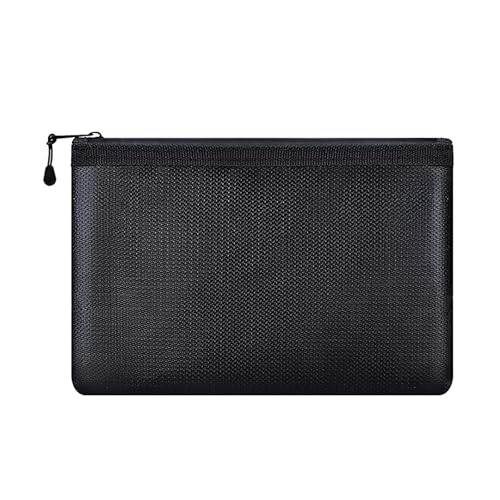 A4 Feuerfeste wasserdichte Dokumententasche, Feuerfeste Geldtasche for Bargeld mit Reißverschluss, Aufbewahrungstasche for wichtige Dokumente(S) von PGVXEM