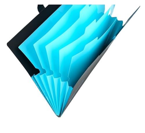A4-Kunststoffumschläge, mehrschichtig, for den Schreibtisch, praktische Ordnertasche, multifunktionale Geschäftsaufbewahrungstasche, Bürobedarf(Blue) von PGVXEM