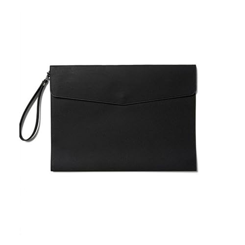 A4 Leder Aktenordner Portafolios Portfolio Datei Paket Erweiterbare Ordner(Black) von PGVXEM