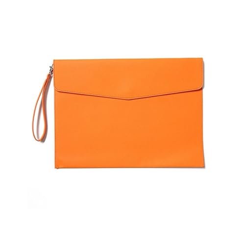 A4 Leder Aktenordner Portafolios Portfolio Datei Paket Erweiterbare Ordner(Orange) von PGVXEM