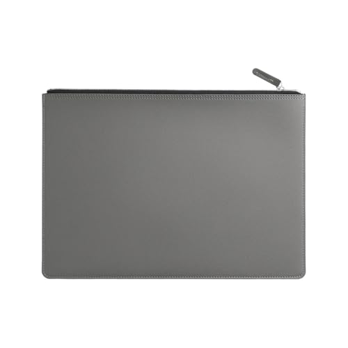 A4-Ledertasche mit Reißverschluss in mehreren Farben, Business-Aktentasche, PU-Dokumententasche for den professionellen Einsatz(Grey) von PGVXEM