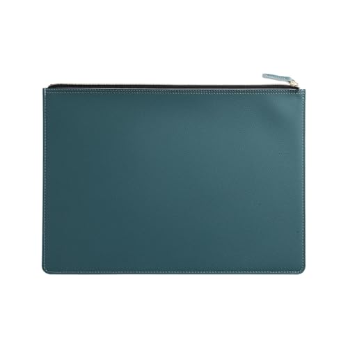 A4-Ledertasche mit Reißverschluss in mehreren Farben, Business-Aktentasche, PU-Dokumententasche for den professionellen Einsatz(Hazy Blue) von PGVXEM