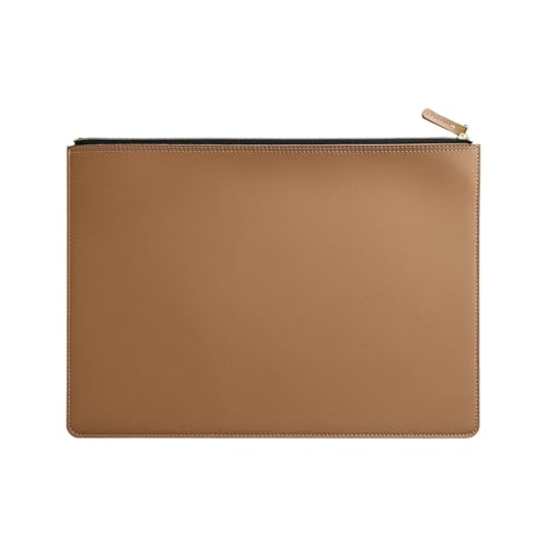 A4-Ledertasche mit Reißverschluss in mehreren Farben, Business-Aktentasche, PU-Dokumententasche for den professionellen Einsatz(Khaki color) von PGVXEM