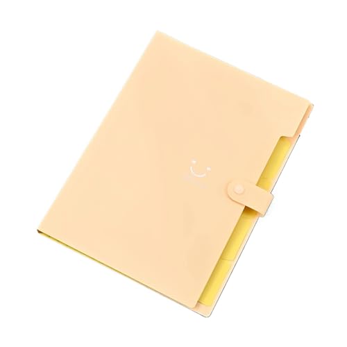 A4-Ordner-Dateitasche, mehrschichtig, Bonbonfarbe, fünf Gitter, Orgeltaschen, große Kapazität, einfache Büro- und Schulmaterialien, Schreibwaren(Beige) von PGVXEM