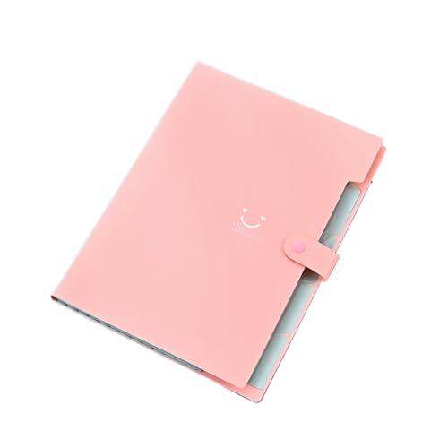 A4-Ordner-Dateitasche, mehrschichtig, Bonbonfarbe, fünf Gitter, Orgeltaschen, große Kapazität, einfache Büro- und Schulmaterialien, Schreibwaren(Pink) von PGVXEM