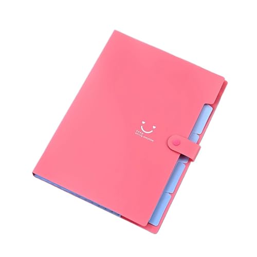 A4-Ordner-Dateitasche, mehrschichtig, Bonbonfarbe, fünf Gitter, Orgeltaschen, große Kapazität, einfache Büro- und Schulmaterialien, Schreibwaren(Red) von PGVXEM