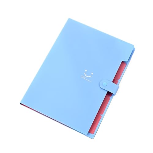 A4-Ordner-Dateitasche, mehrschichtig, Bonbonfarbe, fünf Gitter, Orgeltaschen, große Kapazität, einfache Büro- und Schulmaterialien, Schreibwaren(SKY BLUE) von PGVXEM