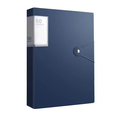 A4-Ordner mit 60 Fächern, PP-Material, ideal for Ordnen von Papieren, Aufbewahrung zu Hause, in der Schule oder im Büro, wasserdichtes Heft(Blue) von PGVXEM