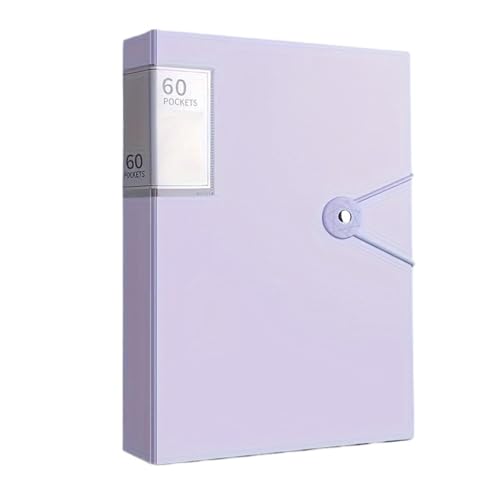 A4-Ordner mit 60 Fächern, PP-Material, ideal for Ordnen von Papieren, Aufbewahrung zu Hause, in der Schule oder im Büro, wasserdichtes Heft(Purple) von PGVXEM