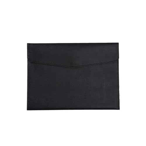 A4-Papier Tragbare Leder-Aktentasche Aktentasche Verdickungsknopf Wasserdicht Geschäftsbüro Dokumente Speicherverwaltung(Blcak) von PGVXEM