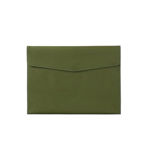 A4-Papier Tragbare Leder-Aktentasche Aktentasche Verdickungsknopf Wasserdicht Geschäftsbüro Dokumente Speicherverwaltung(Green) von PGVXEM