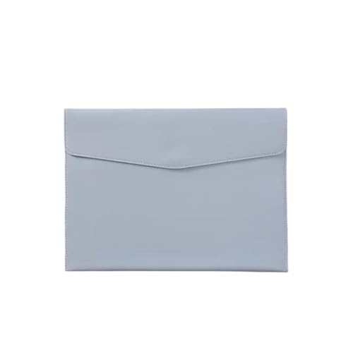 A4-Papier Tragbare Leder-Aktentasche Aktentasche Verdickungsknopf Wasserdicht Geschäftsbüro Dokumente Speicherverwaltung(Light Blue) von PGVXEM