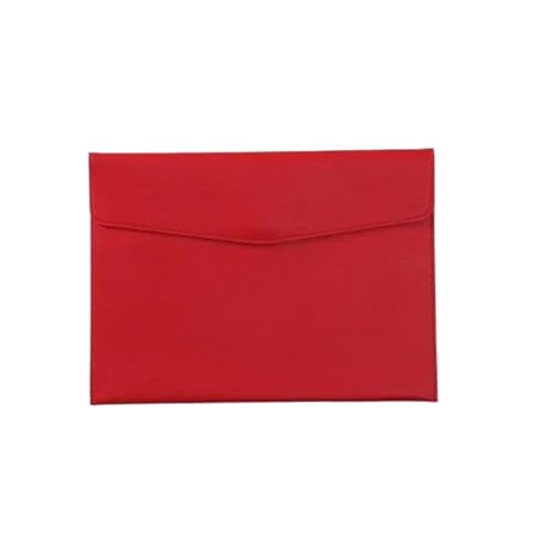 A4-Papier Tragbare Leder-Aktentasche Aktentasche Verdickungsknopf Wasserdicht Geschäftsbüro Dokumente Speicherverwaltung(Red) von PGVXEM