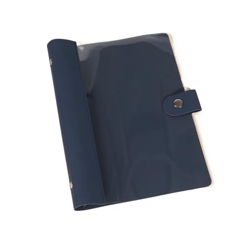 A5/B5-Notizbuchhülle Loseblattordner Spleißen Leder-Binderhülle Halbtransparent Tagebuch-Notizblockhülle mit großer Kapazität(A5-dark blue) von PGVXEM