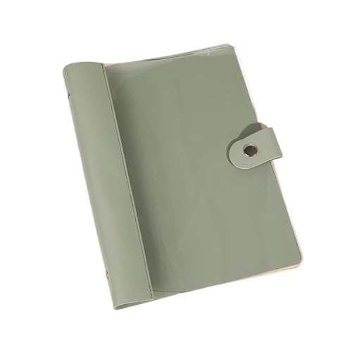 A5/B5-Notizbuchhülle Loseblattordner Spleißen Leder-Binderhülle Halbtransparent Tagebuch-Notizblockhülle mit großer Kapazität(A5-green) von PGVXEM