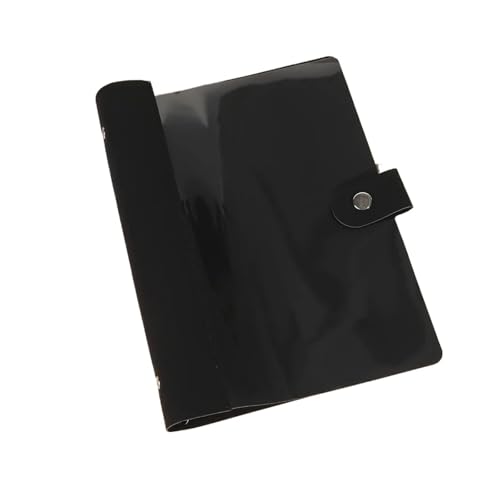 A5/B5-Notizbuchhülle Loseblattordner Spleißen Leder-Binderhülle Halbtransparent Tagebuch-Notizblockhülle mit großer Kapazität(B5-black) von PGVXEM