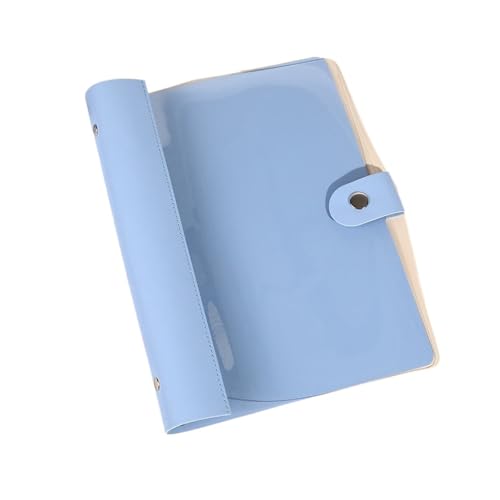 A5/B5-Notizbuchhülle Loseblattordner Spleißen Leder-Binderhülle Halbtransparent Tagebuch-Notizblockhülle mit großer Kapazität(B5-blue) von PGVXEM