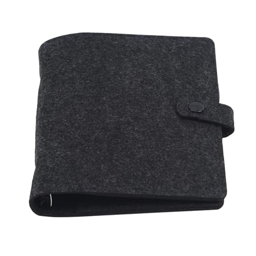 A5 A6 Filz Shell Notebook Tuch Stoff Notebook Ring Binder Tagebuch Notebook Papier Halter Tragbare Tagebuch Schreibwaren(Dark gray,A6) von PGVXEM
