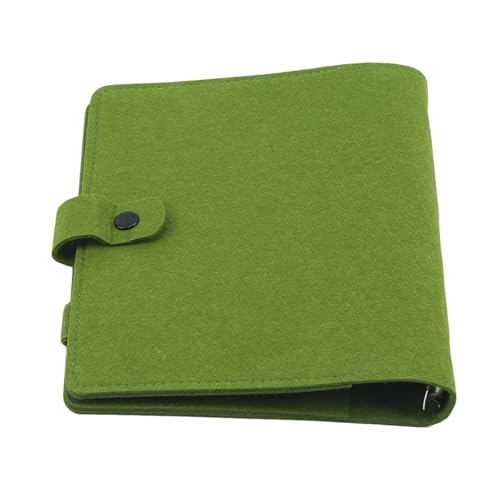 A5 A6 Filz Shell Notebook Tuch Stoff Notebook Ring Binder Tagebuch Notebook Papier Halter Tragbare Tagebuch Schreibwaren(Green,A6) von PGVXEM
