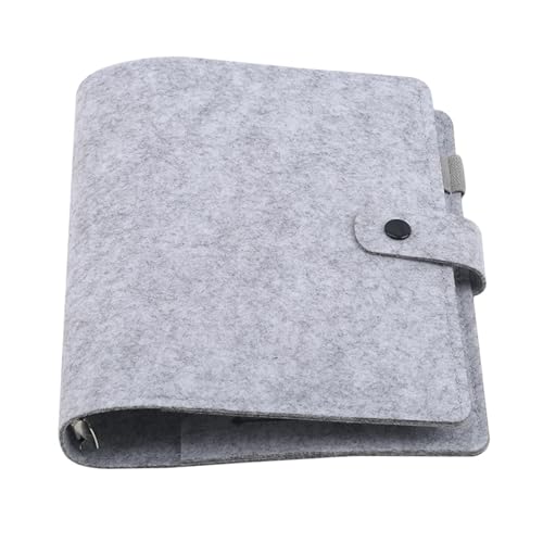 A5 A6 Filz Shell Notebook Tuch Stoff Notebook Ring Binder Tagebuch Notebook Papier Halter Tragbare Tagebuch Schreibwaren(Light gray,A6) von PGVXEM