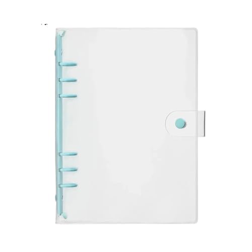 A5 A6 Transparent PVC Loseblatt-Notizbuch-Umschlag Ordner Farbe 6 Ringbuch Tagebuch Journal Planer Schulschreibwaren(Blue-A5) von PGVXEM